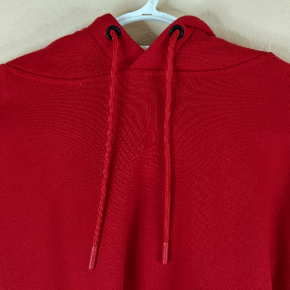 CSG Red Hooded Sweatshirt with Long Sleeves and Relaxed Fit. Large